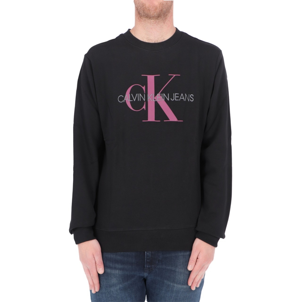 Felpa Calvin Klein Jeans Uomo Monogram Reg Crew Neck 0GO BLACK