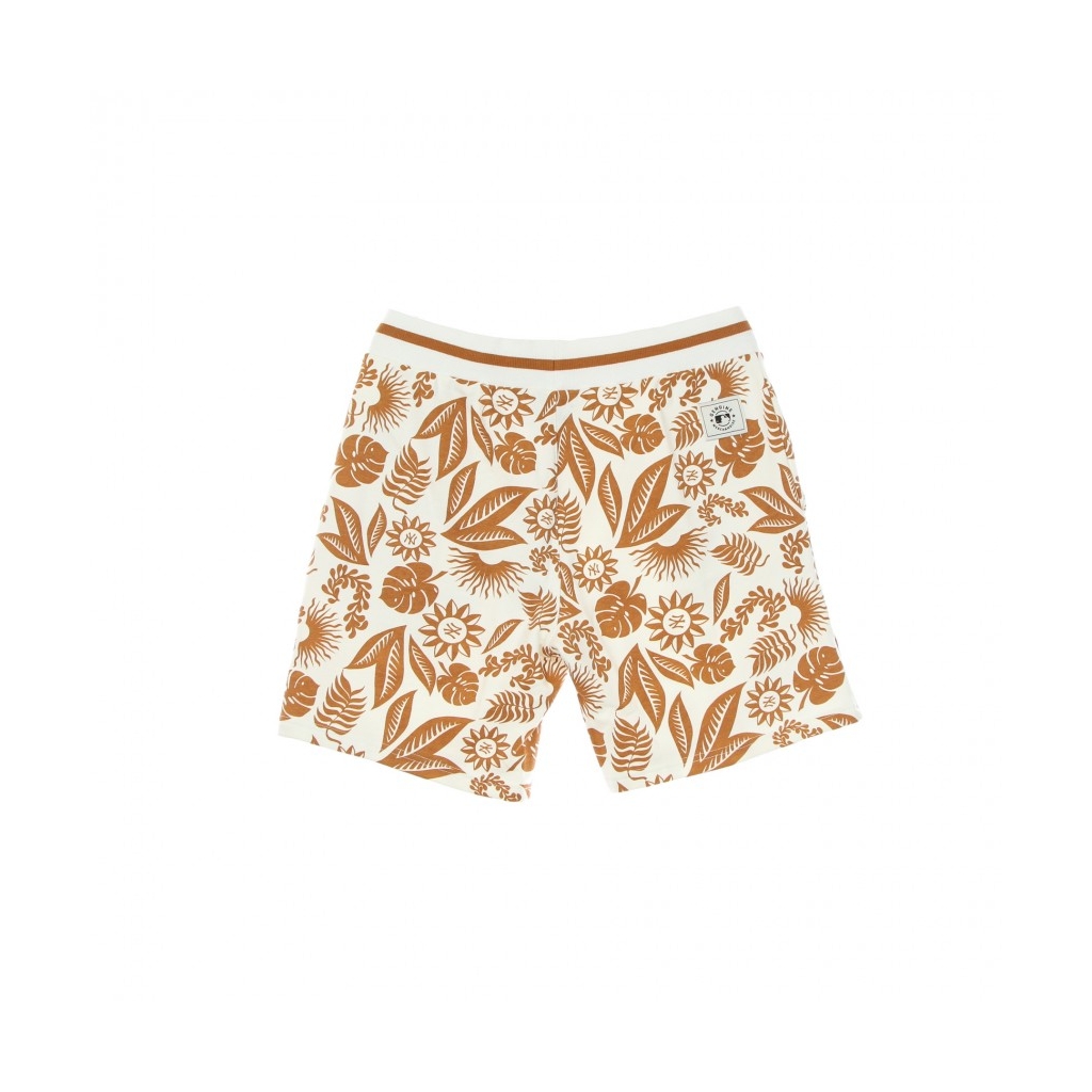 PANTALONE CORTO UOMO MLB FLORAL ALL OVER PRINT SHORT NEYYAN OFF WHITE/TOFFEE