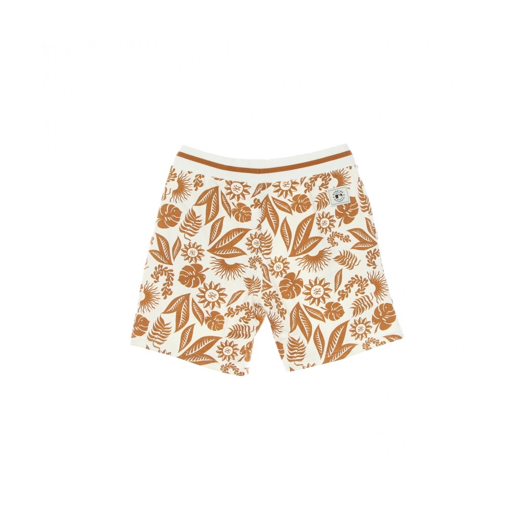 PANTALONE CORTO UOMO MLB FLORAL ALL OVER PRINT SHORT NEYYAN OFF WHITE/TOFFEE