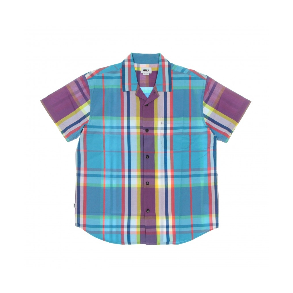 CAMICIA MANICA CORTA UOMO BALLAD WOVEN AQUA MULTI