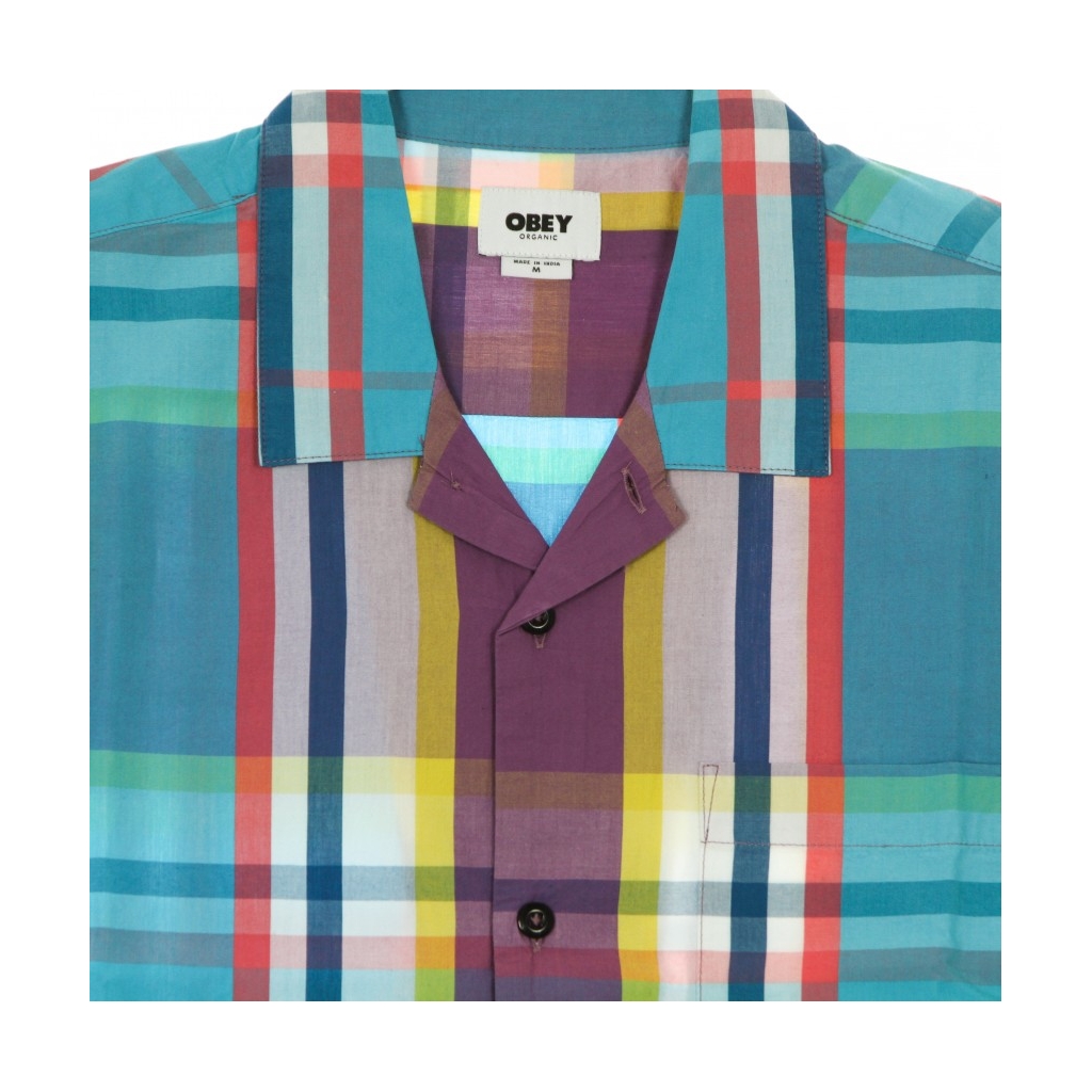 CAMICIA MANICA CORTA UOMO BALLAD WOVEN AQUA MULTI