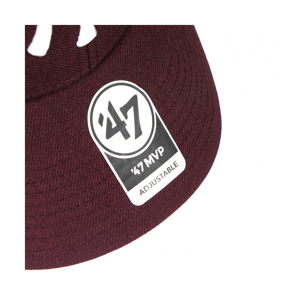 CAPPELLINO VISIERA CURVA UOMO MLB MVP NEYYAN DARK MAROON/WHITE