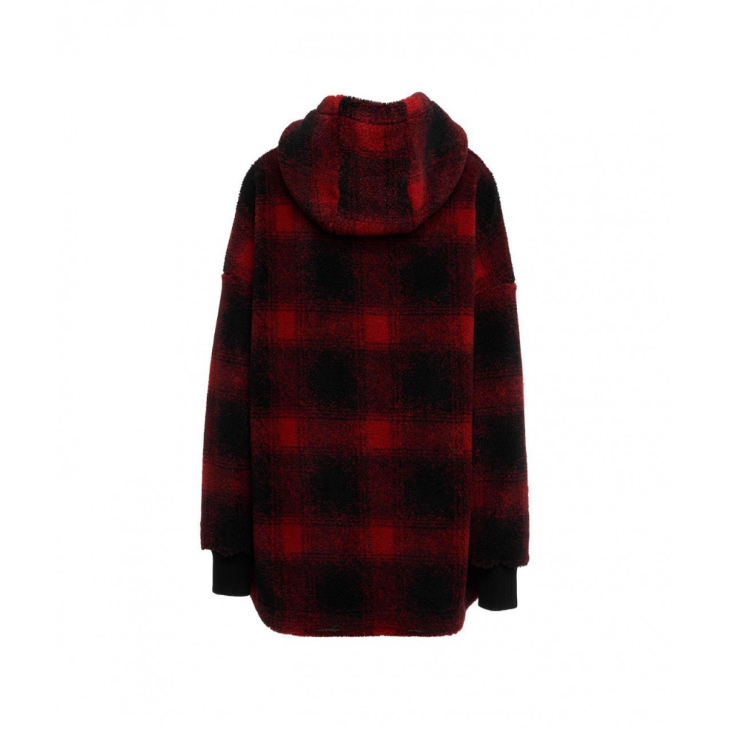 Cappotto con patches rosso