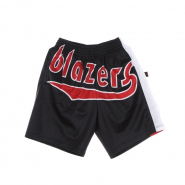 PANTALONCINO TIPO BASKET UOMO NBA BIG FACE BLOWN OUT FASHION SHORT HARDWOOD CLASSICS PORBLA BLACK/ORIGINAL TEAM COLORS