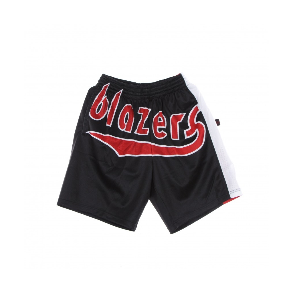 PANTALONCINO TIPO BASKET UOMO NBA BIG FACE BLOWN OUT FASHION SHORT HARDWOOD CLASSICS PORBLA BLACK/ORIGINAL TEAM COLORS