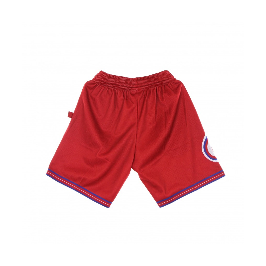 PANTALONCINO TIPO BASKET UOMO NBA BIG FACE BLOWN OUT FASHION SHORT HARDWOOD CLASSICS PHI76E RED/ORIGINAL TEAM COLORS