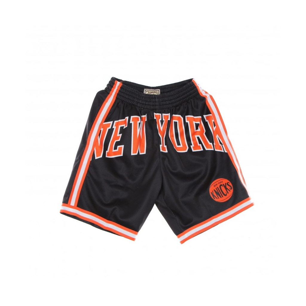 PANTALONCINO TIPO BASKET UOMO NBA BIG FACE BLOWN OUT FASHION SHORT HARDWOOD CLASSICS NEYKNI BLACK/ORIGINAL TEAM COLORS