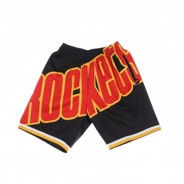 PANTALONCINO TIPO BASKET UOMO NBA BIG FACE BLOWN OUT FASHION SHORT HARDWOOD CLASSICS HOUROC BLACK/ORIGINAL TEAM COLORS