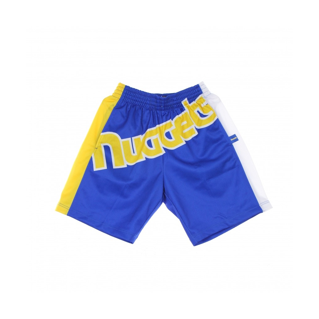 PANTALONCINO TIPO BASKET UOMO NBA BIG FACE BLOWN OUT FASHION SHORT HARDWOOD CLASSICS DENNUG ROYAL/ORIGINAL TEAM COLORS