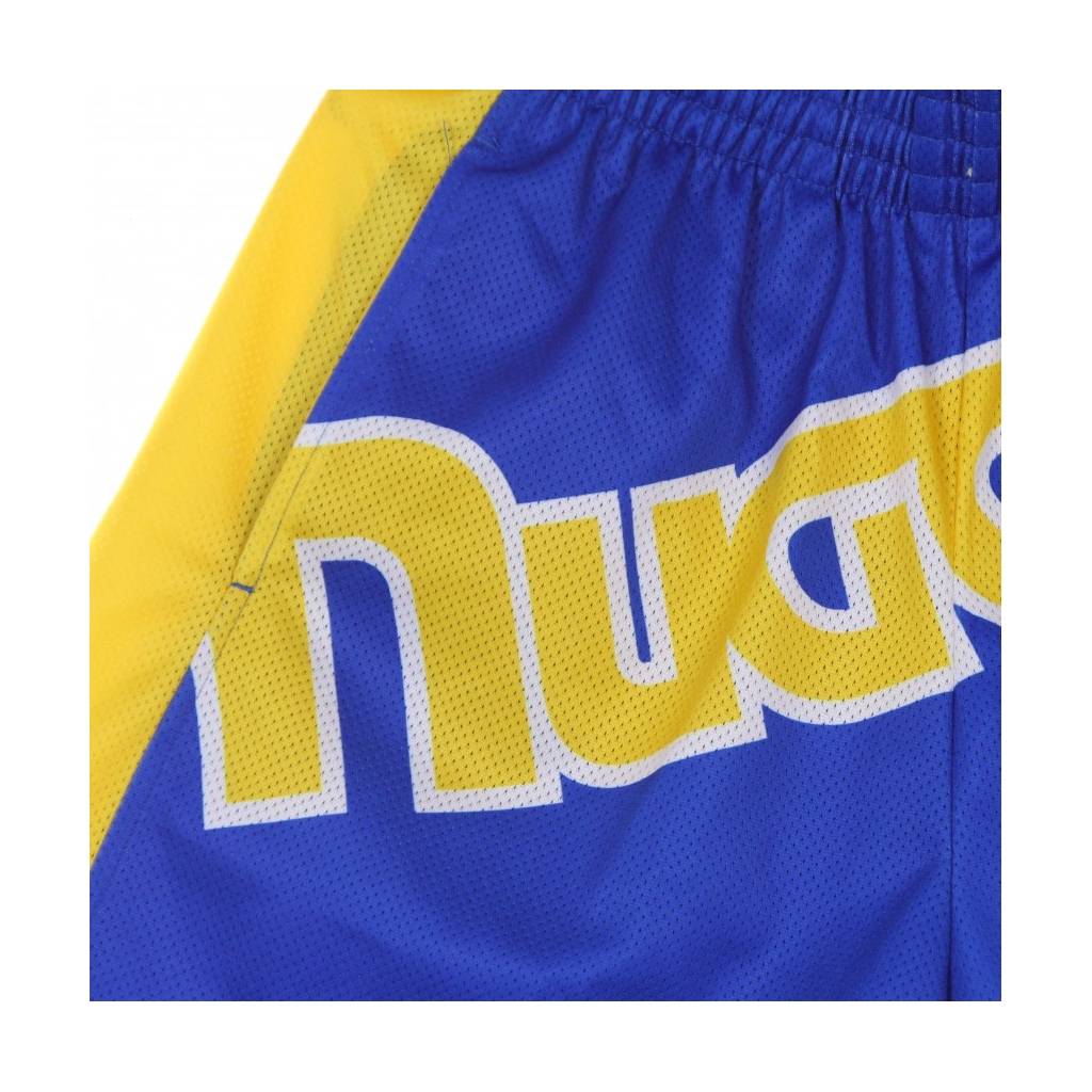 PANTALONCINO TIPO BASKET UOMO NBA BIG FACE BLOWN OUT FASHION SHORT HARDWOOD CLASSICS DENNUG ROYAL/ORIGINAL TEAM COLORS