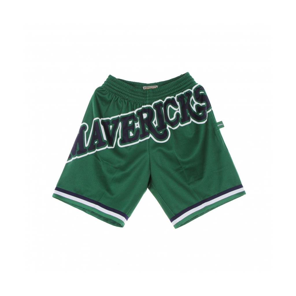 PANTALONCINO TIPO BASKET UOMO NBA BIG FACE BLOWN OUT FASHION SHORT HARDWOOD CLASSICS DALMAV GREEN/ORIGINAL TEAM COLORS