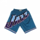 PANTALONCINO TIPO BASKET UOMO NBA BIG FACE BLOWN OUT FASHION SHORT HARDWOOD CLASSICS UTAJAZ TEAL/ORIGINAL TEAM COLORS