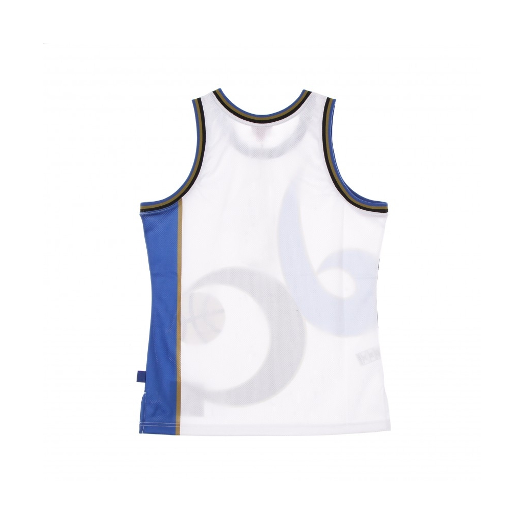 CANOTTA TIPO BASKET UOMO NBA BIG FACE BLOWN OUT FASHION JERSEY HARDWOOD CLASSICS WASWIZ WHITE/ORIGINAL TEAM COLORS