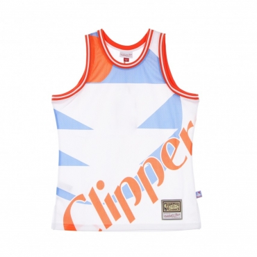 CANOTTA TIPO BASKET UOMO NBA BIG FACE BLOWN OUT FASHION JERSEY HARDWOOD CLASSICS SADCLI WHITE/ORIGINAL TEAM COLORS