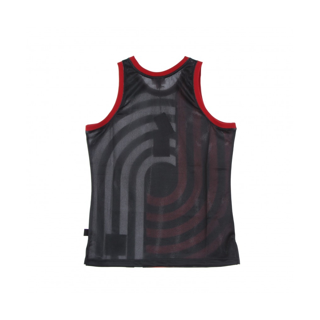 CANOTTA TIPO BASKET UOMO NBA BIG FACE BLOWN OUT FASHION JERSEY HARDWOOD CLASSICS PORBLA BLACK/ORIGINAL TEAM COLORS