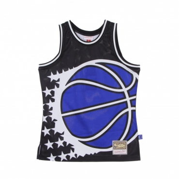 CANOTTA TIPO BASKET UOMO NBA BIG FACE BLOWN OUT FASHION JERSEY HARDWOOD CLASSICS ORLMAG BLACK/ORIGINAL TEAM COLORS