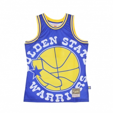 CANOTTA TIPO BASKET UOMO NBA BIG FACE BLOWN OUT FASHION JERSEY HARDWOOD CLASSICS GOLWAR ROYAL/ORIGINAL TEAM COLORS