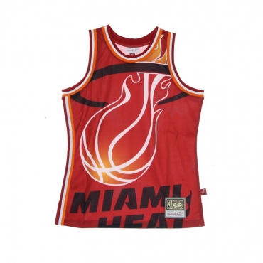 CANOTTA TIPO BASKET UOMO NBA BIG FACE BLOWN OUT FASHION JERSEY HARDWOOD CLASSICS MIAHEA RED/ORIGINAL TEAM COLORS