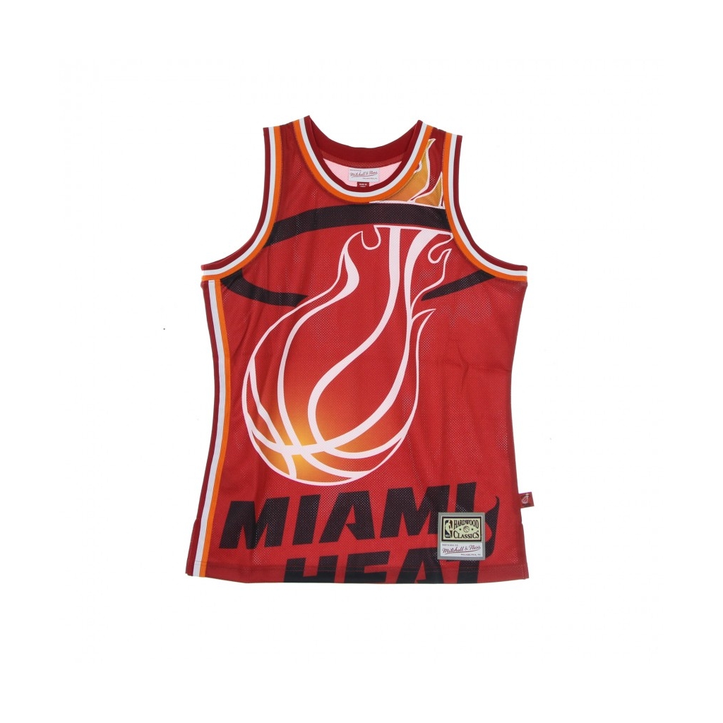 CANOTTA TIPO BASKET UOMO NBA BIG FACE BLOWN OUT FASHION JERSEY HARDWOOD CLASSICS MIAHEA RED/ORIGINAL TEAM COLORS