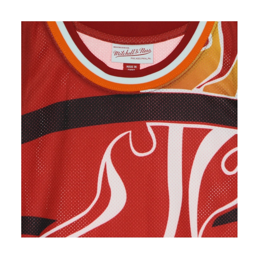 CANOTTA TIPO BASKET UOMO NBA BIG FACE BLOWN OUT FASHION JERSEY HARDWOOD CLASSICS MIAHEA RED/ORIGINAL TEAM COLORS