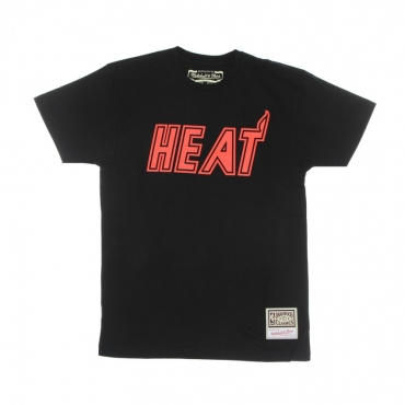 MAGLIETTA UOMO NBA NEON LOGO TEE HARDWOOD CLASSICS MIAHEA BLACK/RED