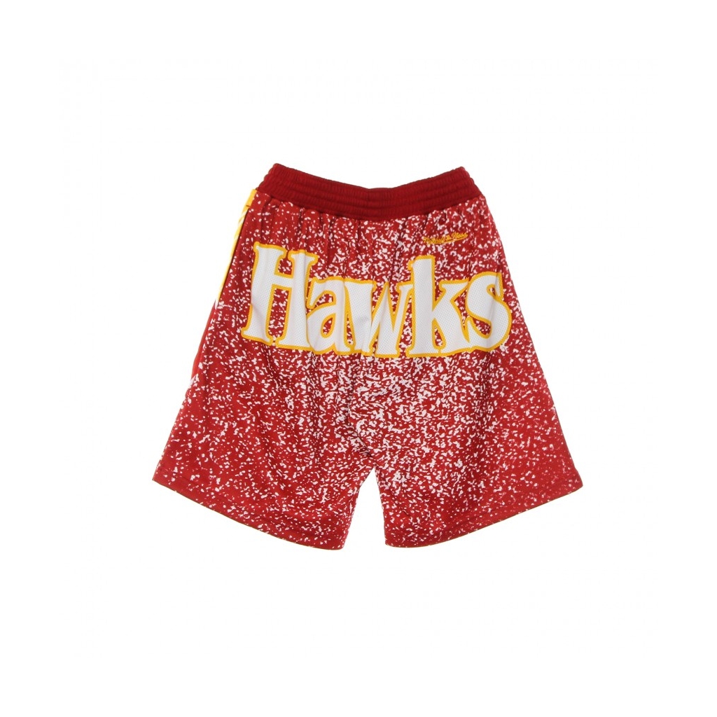 PANTALONCINO TIPO BASKET UOMO NBA JUMBOTRON SUBLIMATED MESH SHORTS HARDWOOD CLASSICS ATLHAW SCARLET/ORIGINAL TEAM COLORS