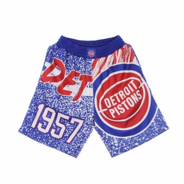 PANTALONCINO TIPO BASKET UOMO NBA JUMBOTRON SUBLIMATED MESH SHORTS HARDWOOD CLASSICS DETPIS ROYAL/ORIGINAL TEAM COLORS