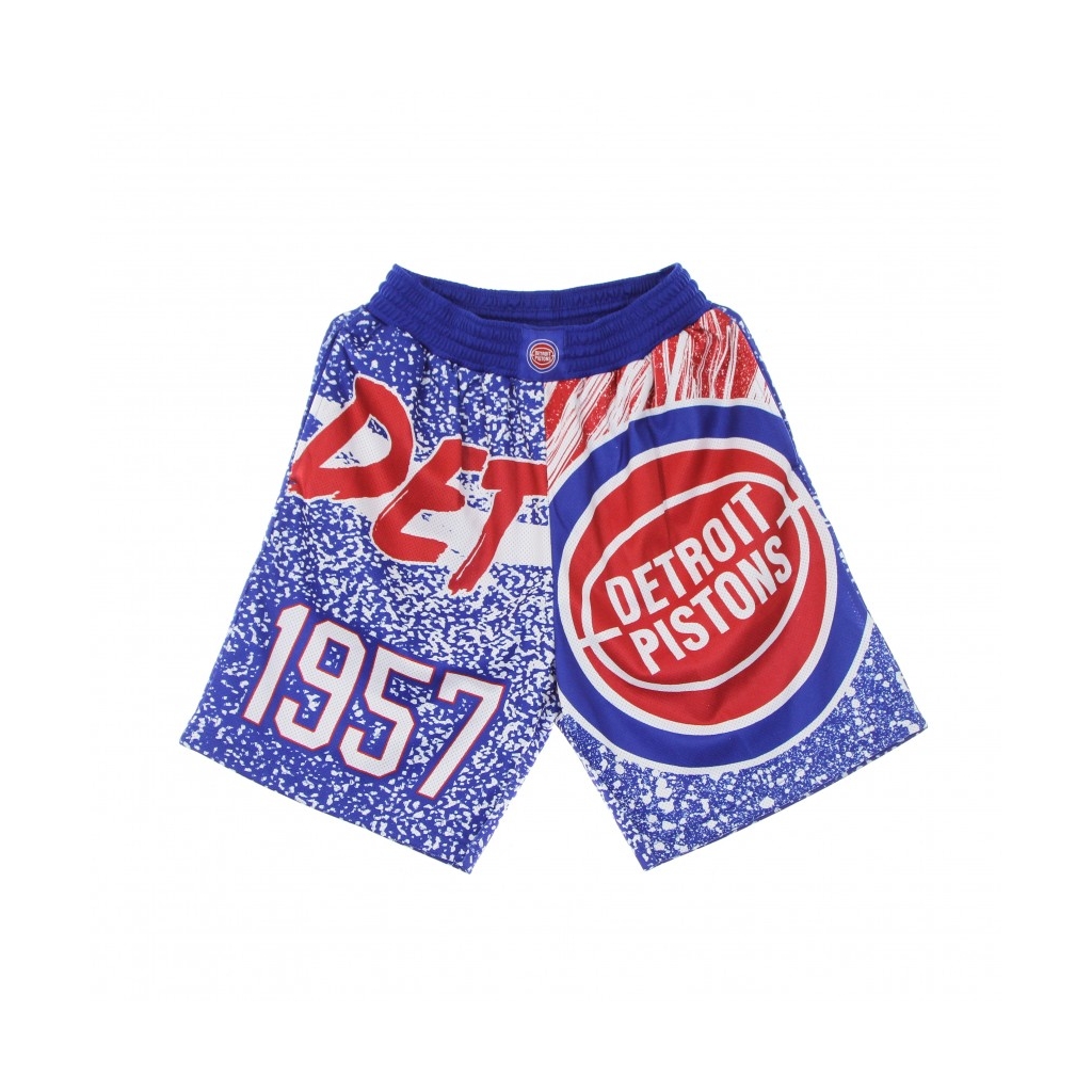 PANTALONCINO TIPO BASKET UOMO NBA JUMBOTRON SUBLIMATED MESH SHORTS HARDWOOD CLASSICS DETPIS ROYAL/ORIGINAL TEAM COLORS