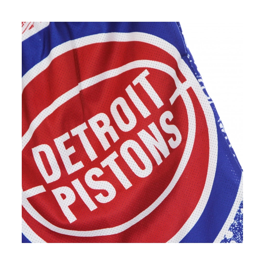 PANTALONCINO TIPO BASKET UOMO NBA JUMBOTRON SUBLIMATED MESH SHORTS HARDWOOD CLASSICS DETPIS ROYAL/ORIGINAL TEAM COLORS