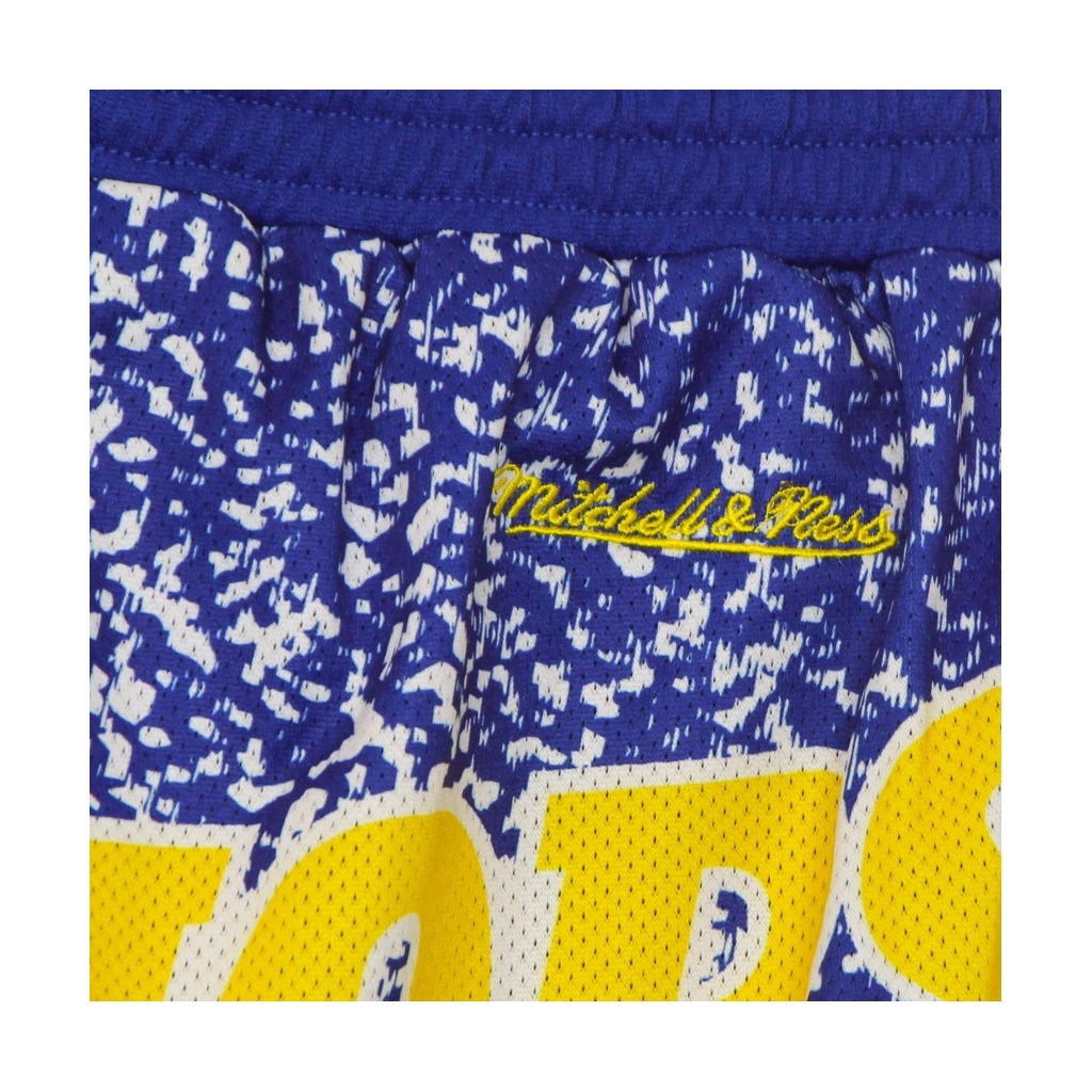 PANTALONCINO TIPO BASKET UOMO NBA JUMBOTRON SUBLIMATED MESH SHORTS HARDWOOD CLASSICS GOLWAR ROYAL/ORIGINAL TEAM COLORS