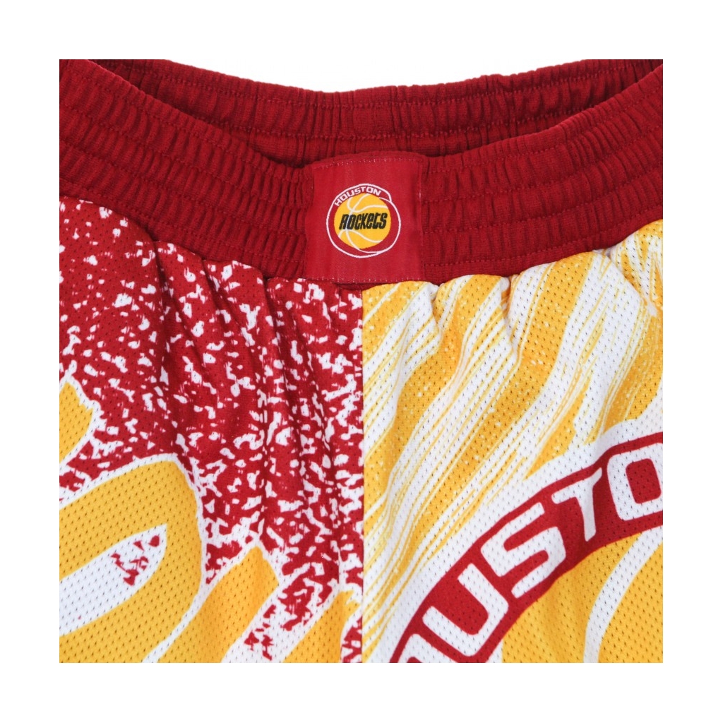 PANTALONCINO TIPO BASKET UOMO NBA JUMBOTRON SUBLIMATED MESH SHORTS HARDWOOD CLASSICS HOUROC SCARLET/ORIGINAL TEAM COLORS