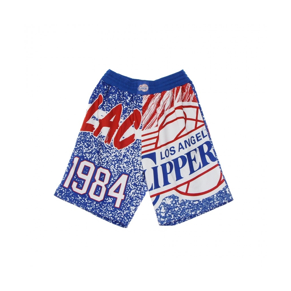 PANTALONCINO TIPO BASKET UOMO NBA JUMBOTRON SUBLIMATED MESH SHORTS HARDWOOD CLASSICS LOSCLI ROYAL/ORIGINAL TEAM COLORS