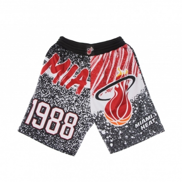 PANTALONCINO TIPO BASKET UOMO NBA JUMBOTRON SUBLIMATED MESH SHORTS HARDWOOD CLASSICS MIAHEA BLACK/ORIGINAL TEAM COLORS