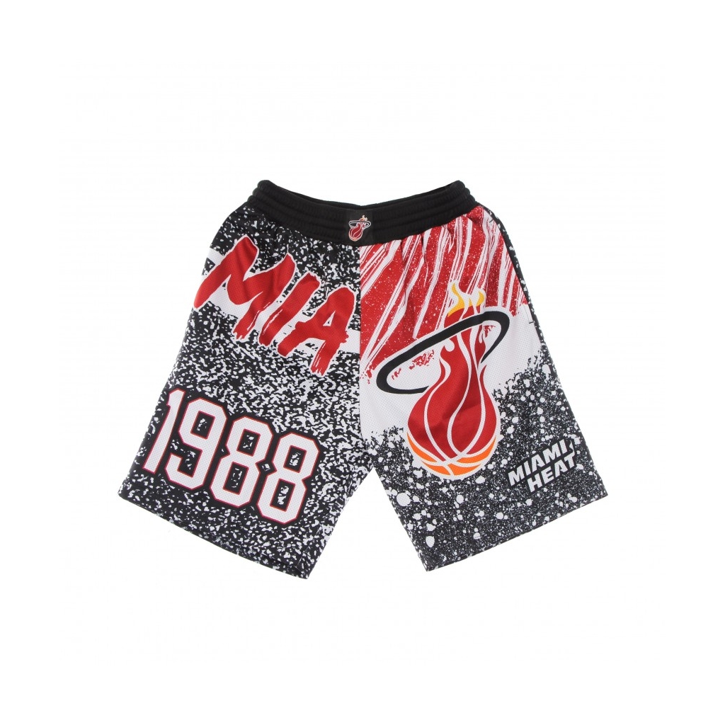 PANTALONCINO TIPO BASKET UOMO NBA JUMBOTRON SUBLIMATED MESH SHORTS HARDWOOD CLASSICS MIAHEA BLACK/ORIGINAL TEAM COLORS