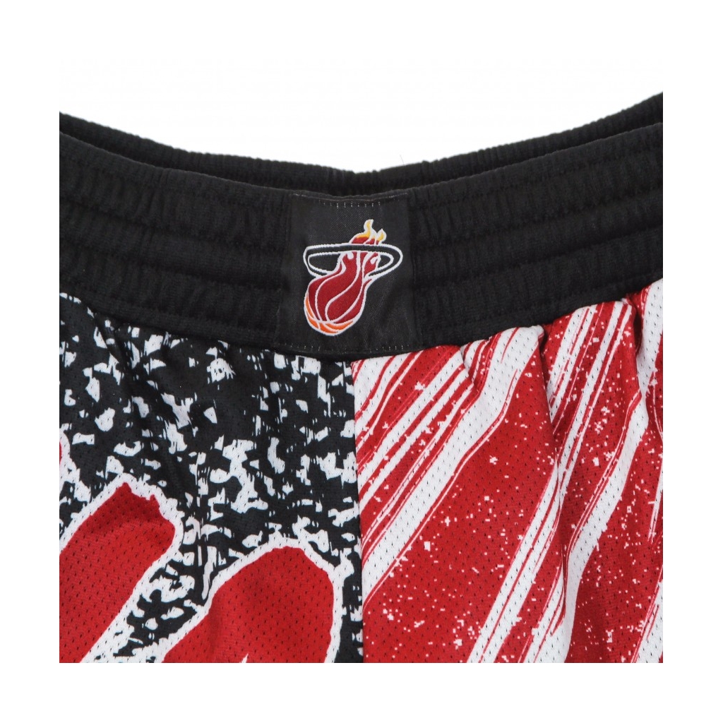 PANTALONCINO TIPO BASKET UOMO NBA JUMBOTRON SUBLIMATED MESH SHORTS HARDWOOD CLASSICS MIAHEA BLACK/ORIGINAL TEAM COLORS