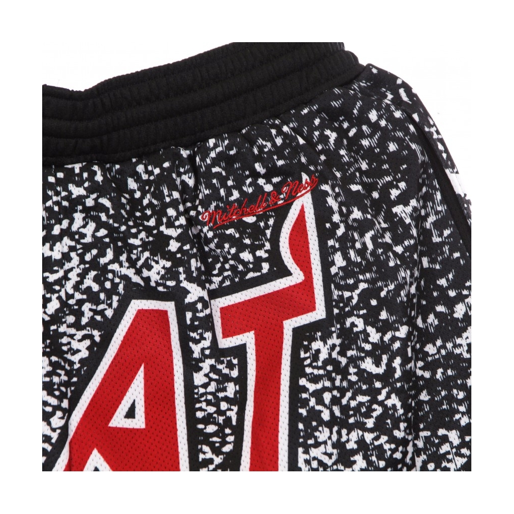 PANTALONCINO TIPO BASKET UOMO NBA JUMBOTRON SUBLIMATED MESH SHORTS HARDWOOD CLASSICS MIAHEA BLACK/ORIGINAL TEAM COLORS