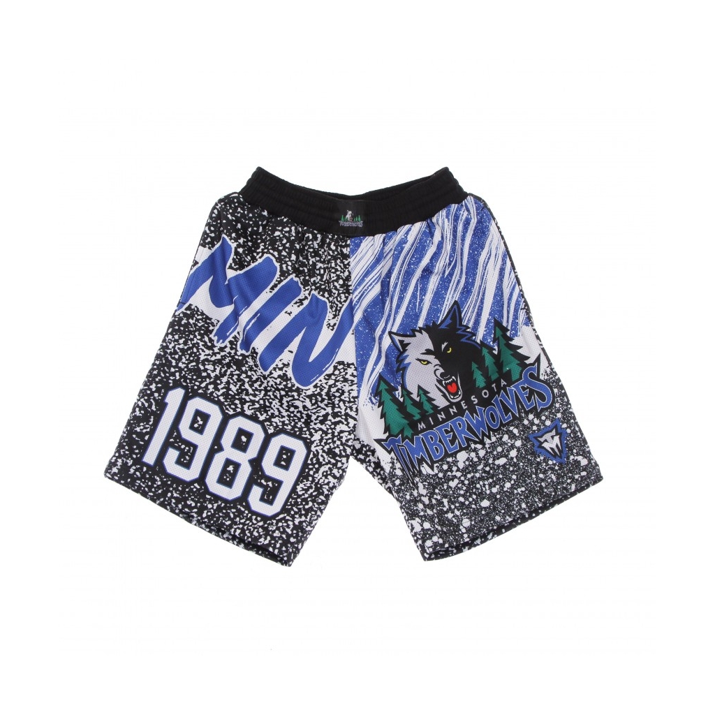 PANTALONCINO TIPO BASKET UOMO NBA JUMBOTRON SUBLIMATED MESH SHORTS HARDWOOD CLASSICS MINTIM BLACK/ORIGINAL TEAM COLORS