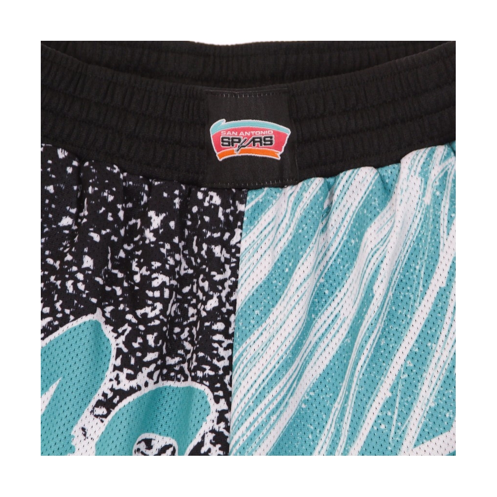 PANTALONCINO TIPO BASKET UOMO NBA JUMBOTRON SUBLIMATED MESH SHORTS HARDWOOD CLASSICS SAASPU BLACK/ORIGINAL TEAM COLORS