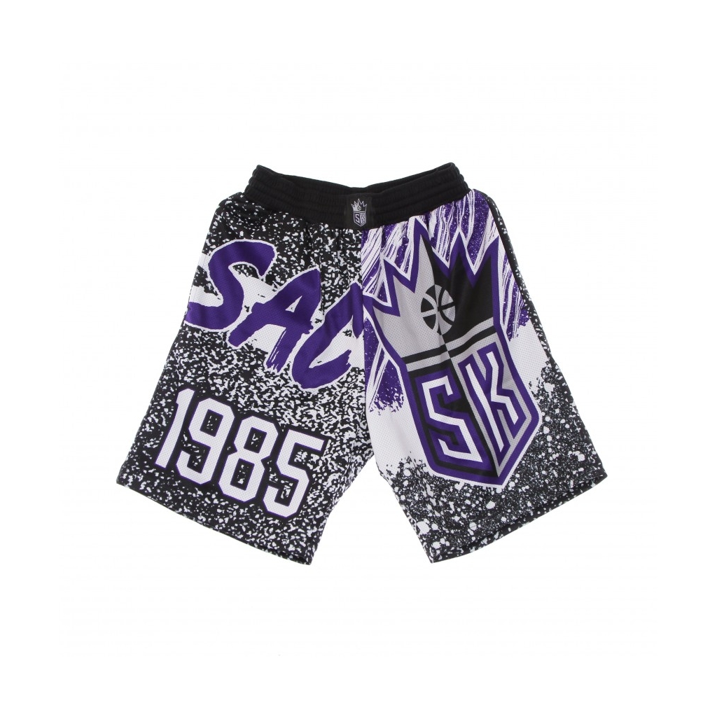 PANTALONCINO TIPO BASKET UOMO NBA JUMBOTRON SUBLIMATED MESH SHORTS HARDWOOD CLASSICS SACKIN BLACK/ORIGINAL TEAM COLORS