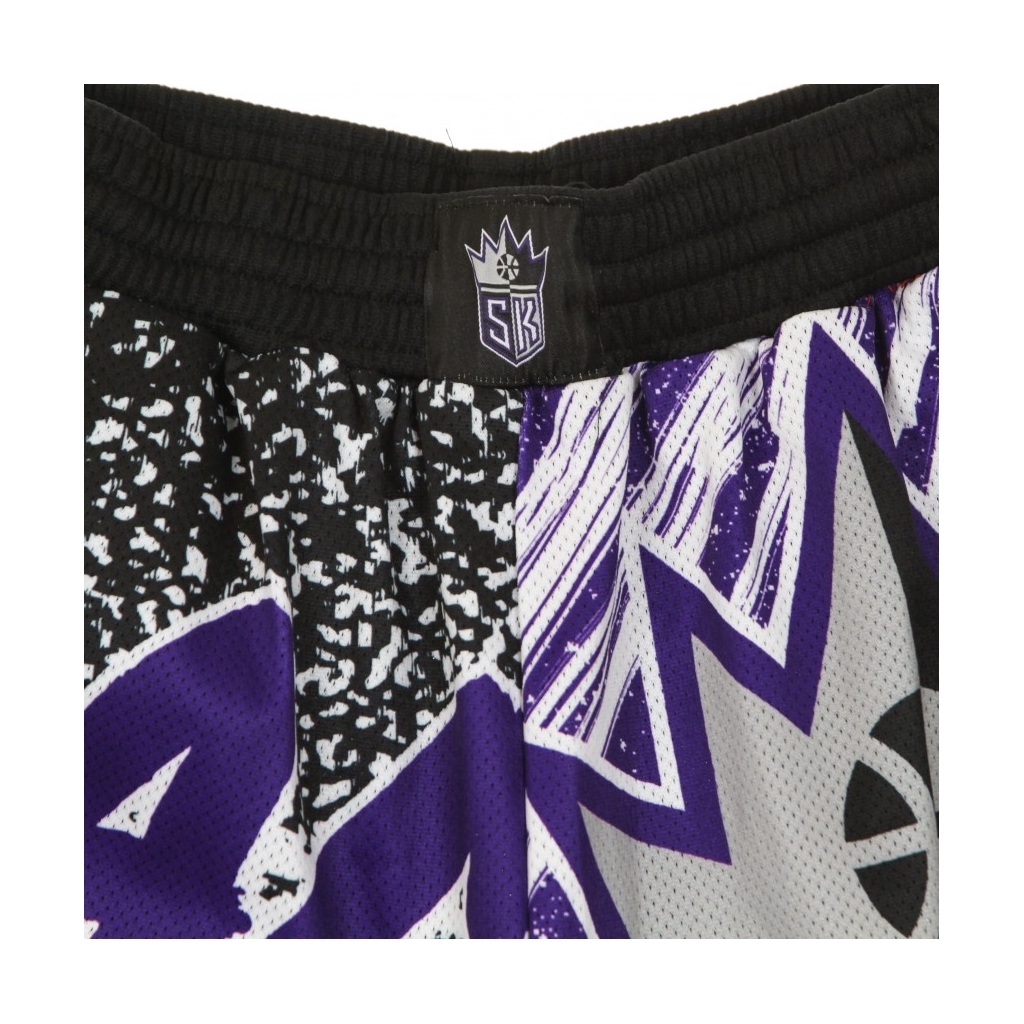 PANTALONCINO TIPO BASKET UOMO NBA JUMBOTRON SUBLIMATED MESH SHORTS HARDWOOD CLASSICS SACKIN BLACK/ORIGINAL TEAM COLORS