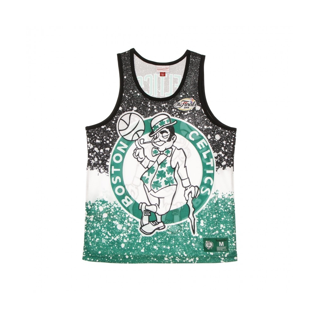 CANOTTA TIPO BASKET UOMO NBA JUMBOTRON SUBLIMATED MESH TANK HARDWOOD CLASSICS BOSCEL KELLY GREEN/ORIGINAL TEAM COLORS