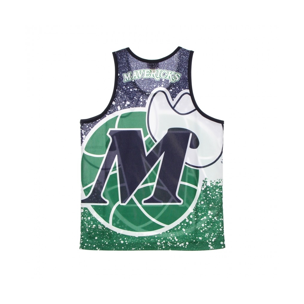 CANOTTA TIPO BASKET UOMO NBA JUMBOTRON SUBLIMATED MESH TANK HARDWOOD CLASSICS DALMAV DARK GREEN/ORIGINAL TEAM COLORS