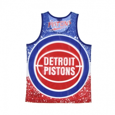 CANOTTA TIPO BASKET UOMO NBA JUMBOTRON SUBLIMATED MESH TANK HARDWOOD CLASSICS DETPIS SCARLET/ORIGINAL TEAM COLORS