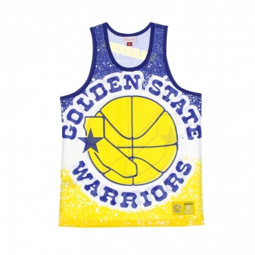 CANOTTA TIPO BASKET UOMO NBA JUMBOTRON SUBLIMATED MESH TANK HARDWOOD CLASSICS GOLWAR YELLOW/ORIGINAL TEAM COLORS