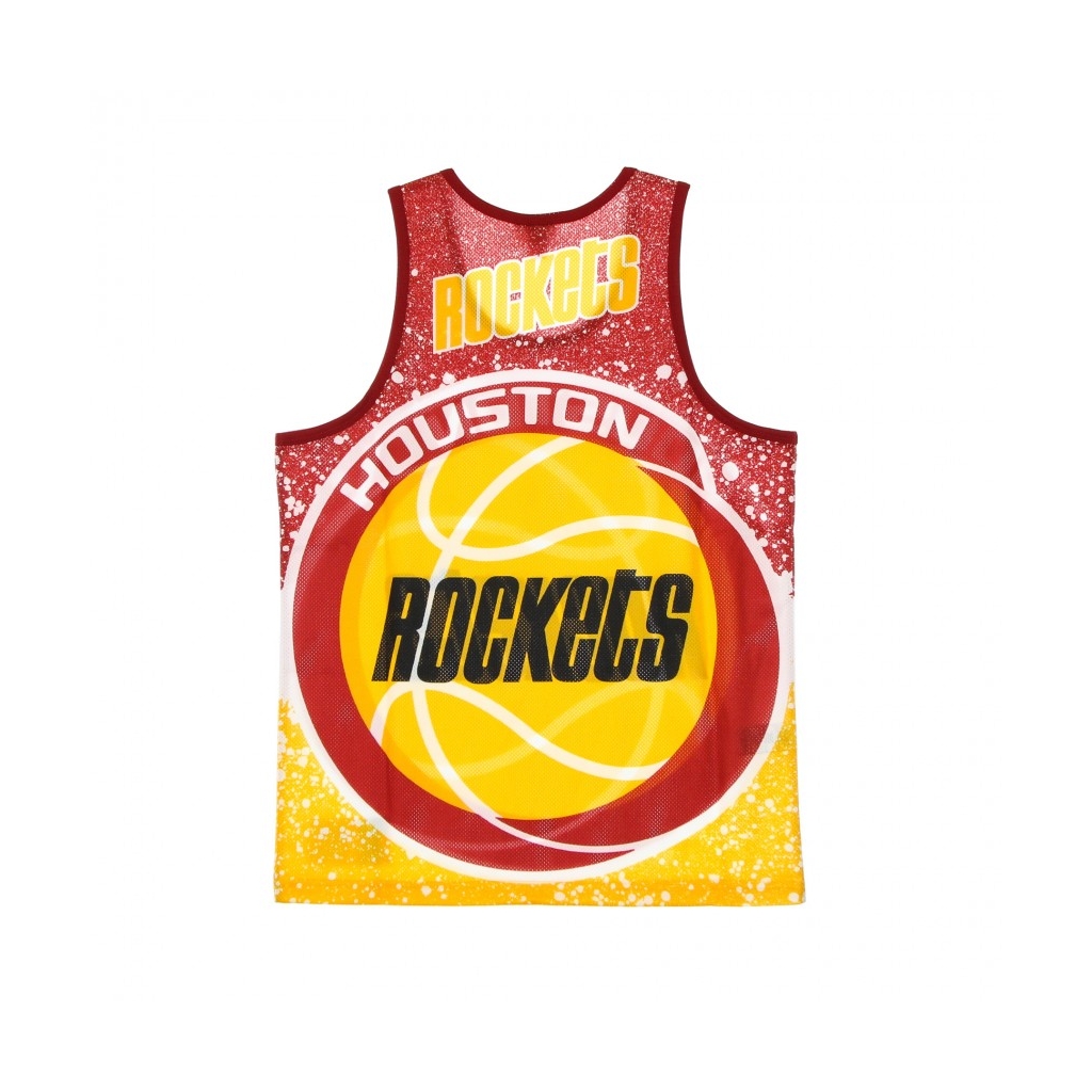 CANOTTA TIPO BASKET UOMO NBA JUMBOTRON SUBLIMATED MESH TANK HARDWOOD CLASSICS HOUROC LIGHT GOLD/ORIGINAL TEAM COLORS