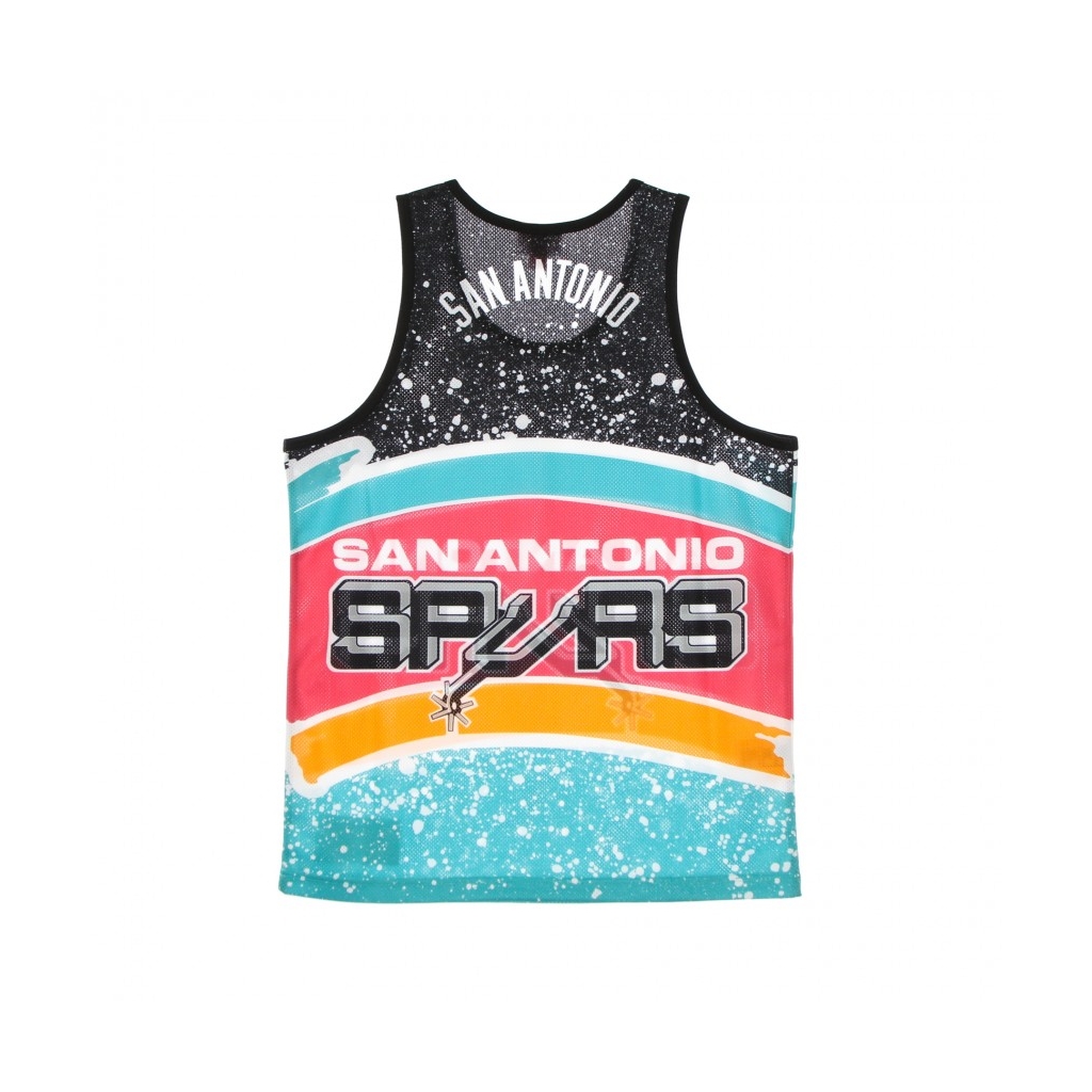 CANOTTA TIPO BASKET UOMO NBA JUMBOTRON SUBLIMATED MESH TANK HARDWOOD CLASSICS SAASPU TEAL/ORIGINAL TEAM COLORS