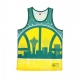 CANOTTA TIPO BASKET UOMO NBA JUMBOTRON SUBLIMATED MESH TANK HARDWOOD CLASSICS SEASUP YELLOW/ORIGINAL TEAM COLORS