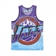 CANOTTA TIPO BASKET UOMO NBA JUMBOTRON SUBLIMATED MESH TANK HARDWOOD CLASSICS UTAJAZ LIGHT BLUE/ORIGINAL TEAM COLORS