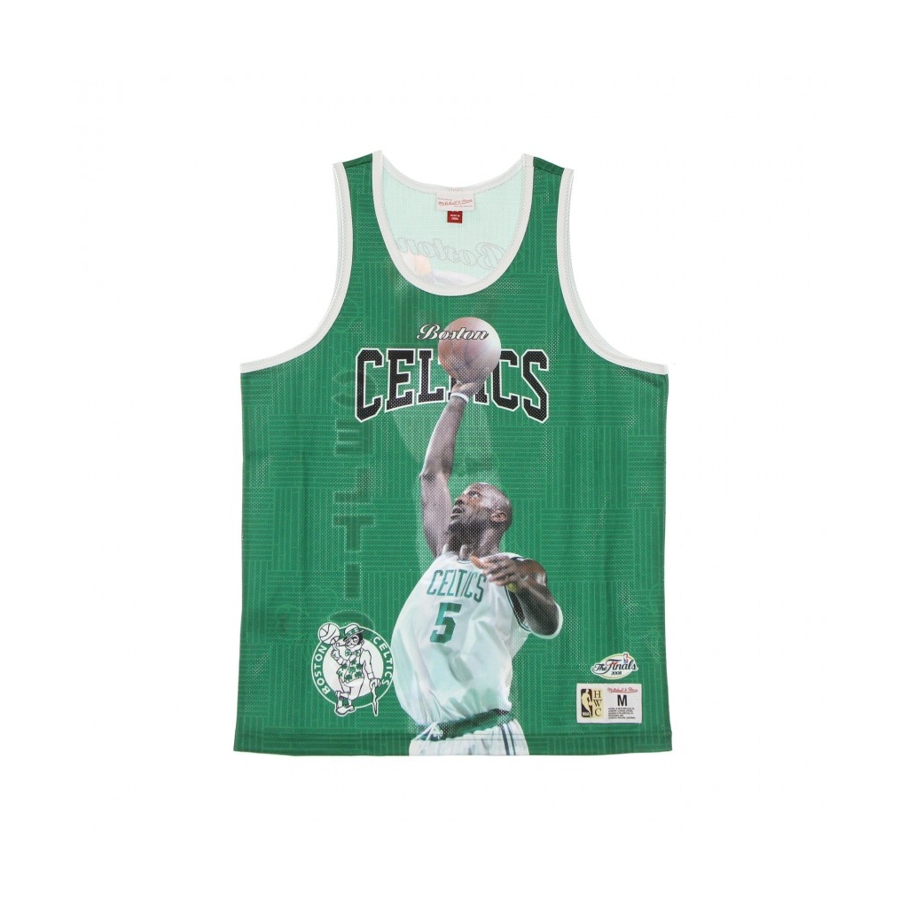 CANOTTA TIPO BASKET UOMO NBA BEHIND THE BACK TANK KEVIN GARNETT HARDWOOD CLASSICS BOSCEL KELLY GREEN