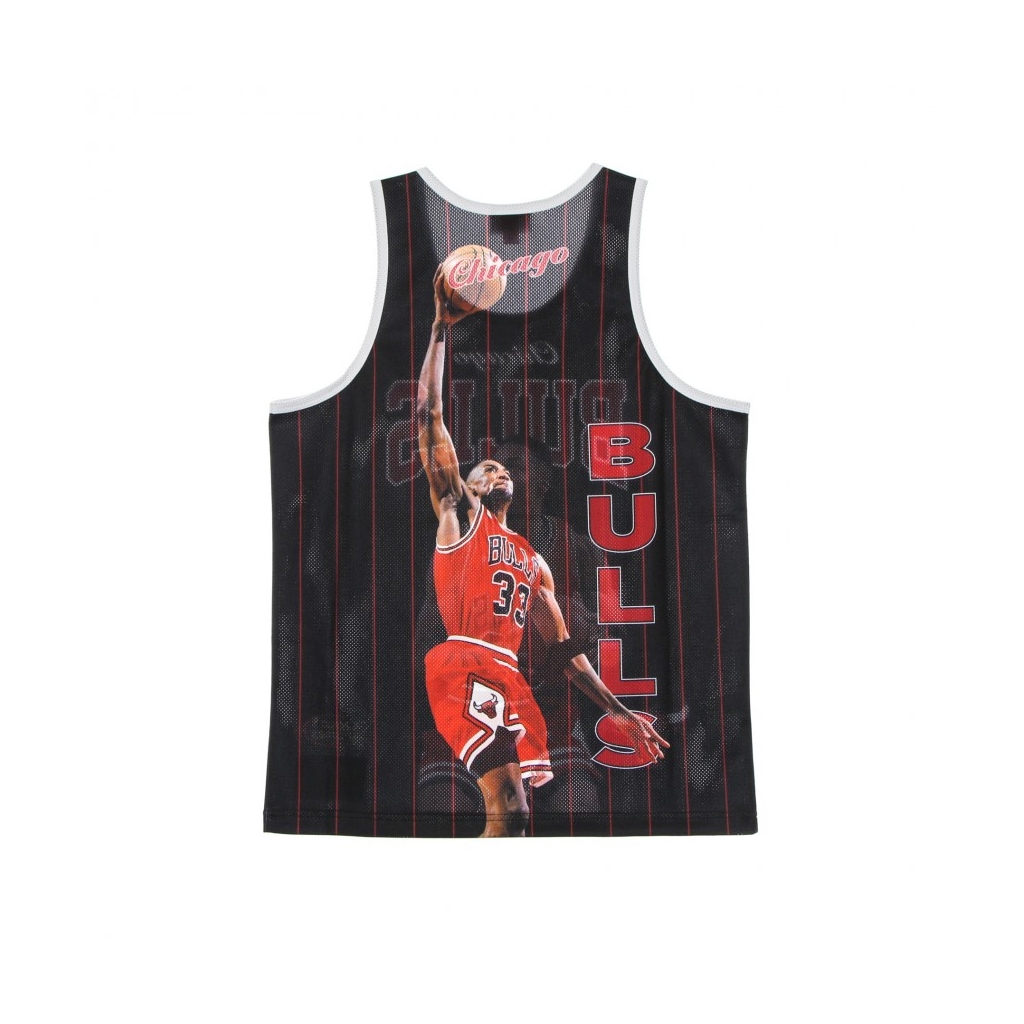 CANOTTA TIPO BASKET UOMO NBA BEHIND THE BACK TANK SCOTTIE PIPPEN HARDWOOD CLASSICS CHIBUL BLACK